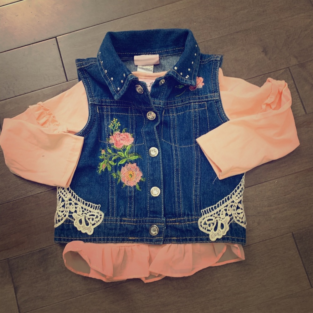 Little girls 2 piece shirt set